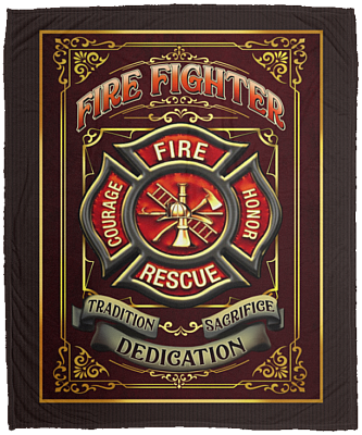Fireman Tradition Dedication Sacrifice Firefighter Gift Fleece Blanket – Premium Sherpa Blanket, White, Cozy Plush Fleece Blanket - 50x60