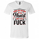 From The Bottom Of My Heart I Don't Give A Fuck T-Shirt - V-Neck Shirt - Funny Sarcasm Shirt, White, V-Neck T-Shirt