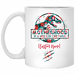 Personalized Motherhood Is a Walk in the Park Coffee Mug - Beer Stein - Water Bottle - Color Changing Mug, White, 11 oz. White Mug