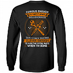 Curious Enough to Take It Apart Skilled Enough to Put It Back Together Plain Front - Print On Back Hoodie, Black, Long Sleeve