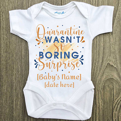 Alternative view of Personalized Quarantine Wasn't So Boring Surprise Baby Shower Gift Baby Onesie - Baby Infant Bodysuit