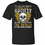 Skeleton Viking I'll Tell You What's Wrong With Society T-Shirt - Cool Sassy Drinking Attitude Skull Shirt, Black, Unisex T-Shirt