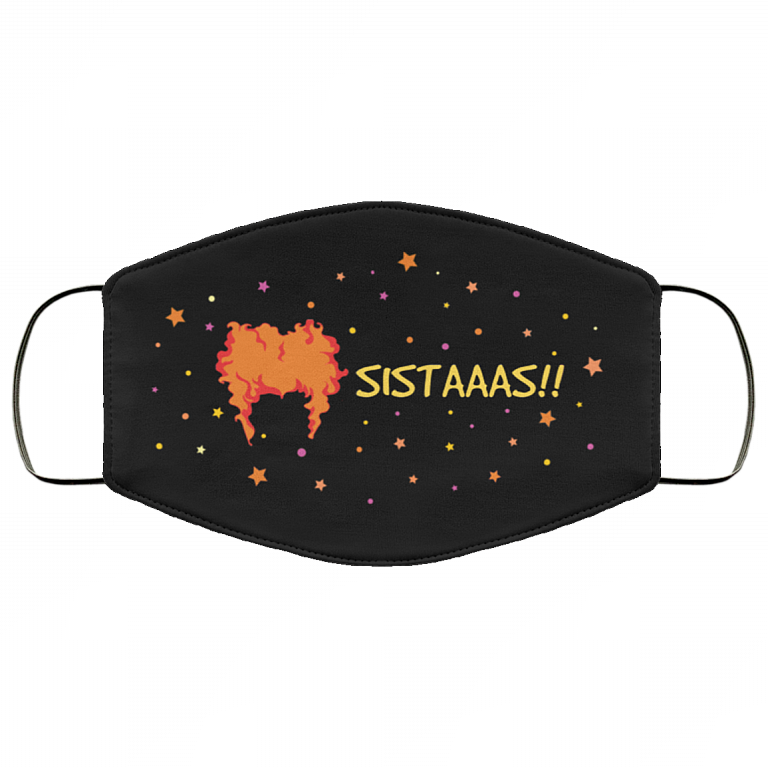 Sistaaas Winifred Hocus Pocus Washable Reusable Custom Printed Cloth Face Mask Cover, Black, Cloth Face Cover