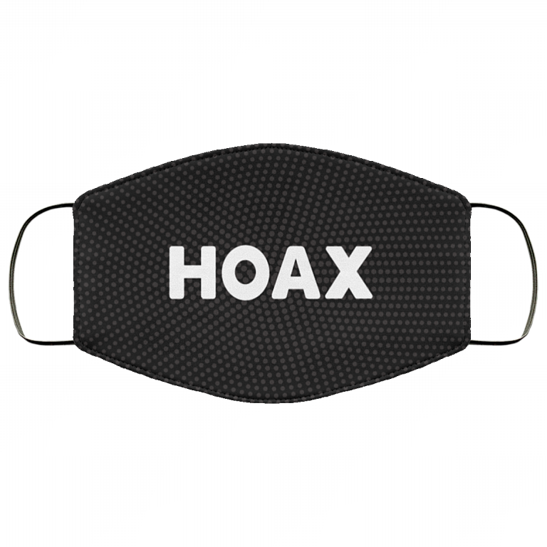 Hoax Covid-19 Washable Reusable Custom - Printed Cloth Face Mask Cover, Black, Cloth Face Cover