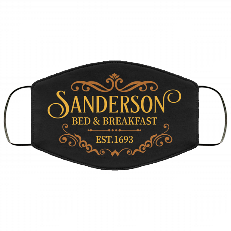 Sanderson Bed and Breakfast Est.1693 Washable Reusable Custom - Printed Cloth Face Mask Cover, Black, Cloth Face Cover