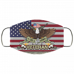 US Army Veteran Washable Reusable Custom - Printed Cloth Face Mask Cover, White, Cloth Face Cover