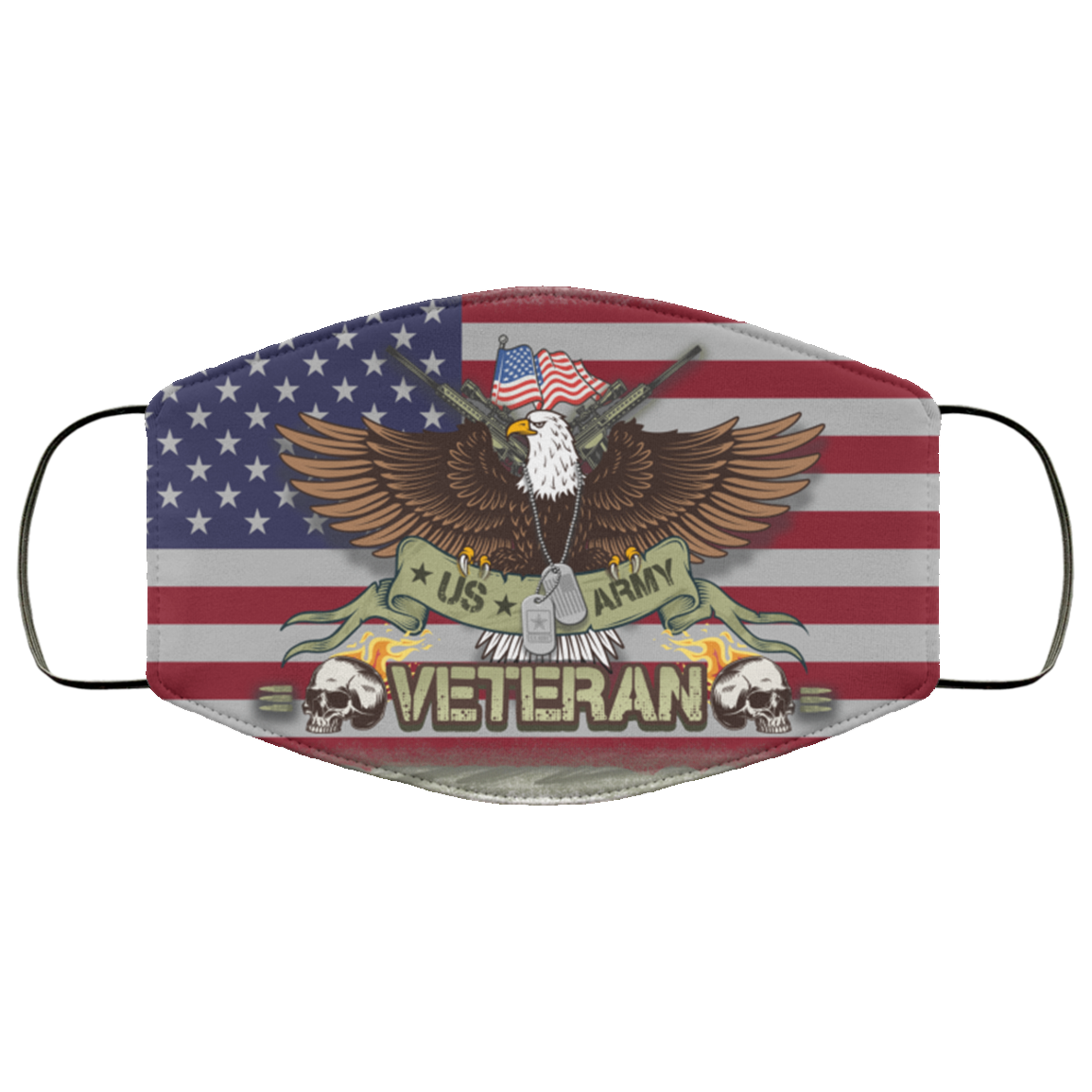 US Army Veteran Washable Reusable Custom - Printed Cloth Face Mask Cover, White, Cloth Face Cover US Army Veteran Washable Reusable Custom - Printed Cloth Face Mask Cover, White, Cloth Face Cover