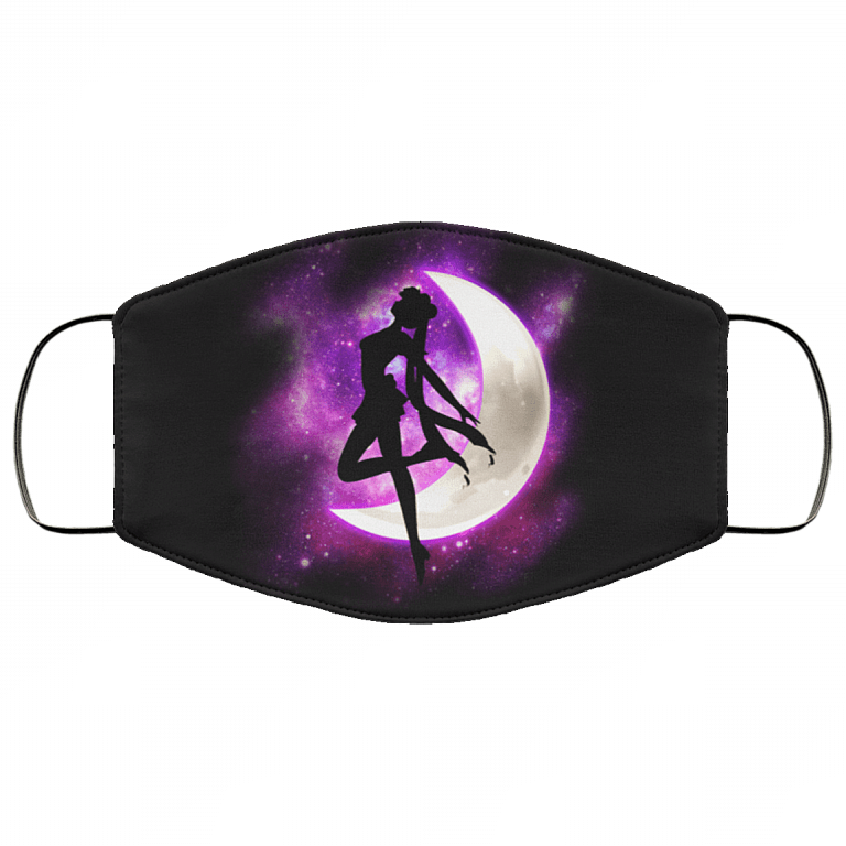 Sailor Moon Usagi Tsukino Japanese Anime Washable Reusable Custom – Printed Cloth Face Mask Cover, Black, Cloth Face Mask