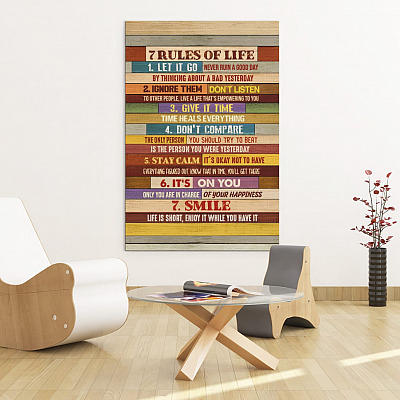 Alternative view of 7 Rules of Life Wrapped Framed Canvas Prints - Unframed Poster Inspirational Wall Art - Housewarming Gifts