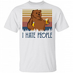 I Hate People Day Drinking Vintage T-Shirt, White, Unisex T-Shirt
