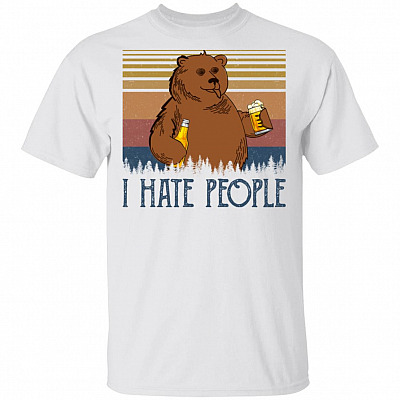 I Hate People Day Drinking Vintage T-Shirt, White, Unisex T-Shirt