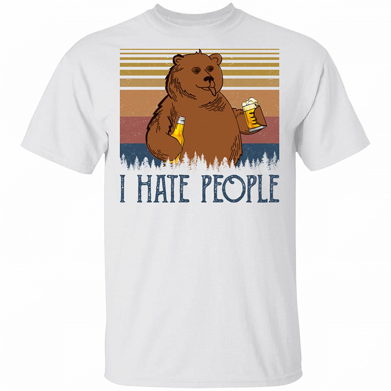 I Hate People Day Drinking Vintage T-Shirt, White, Unisex T-Shirt