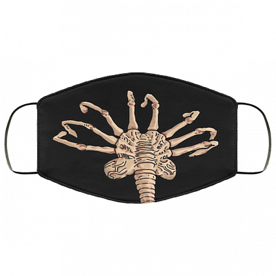 Facehugger Alien Horror Funny Gift Washable Reusable Custom - Printed Cloth Face Mask Cover, Black, Cloth Face Cover
