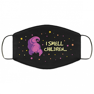 I Smell Children Mary Hocus Pocus Washable Reusable Custom Printed Cloth Face Mask Cover, Black, Cloth Face Cover