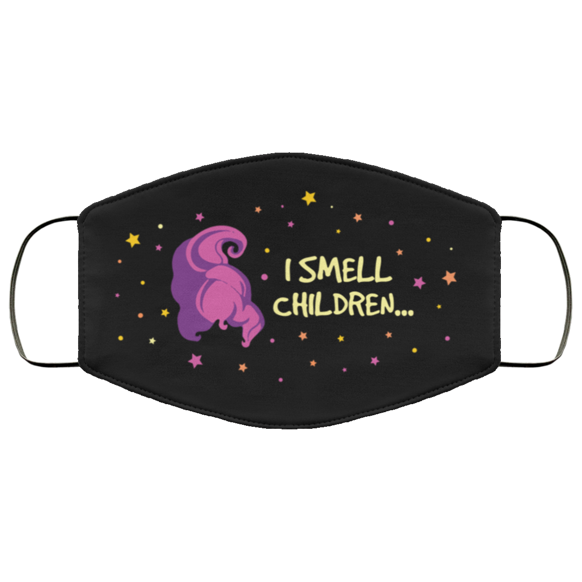 I Smell Children Mary Hocus Pocus Washable Reusable Custom Printed Cloth Face Mask Cover, Black, Cloth Face Cover