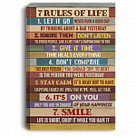 7 Rules of Life Wrapped Framed Canvas Prints - Unframed Poster Inspirational Wall Art - Housewarming Gifts, White, 0.75'' Framed Canvas