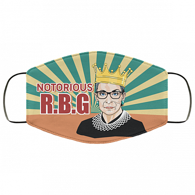 Notorious RBG Vintage Washable Reusable Custom – Printed Cloth Face Mask Cover, White, Cloth Face Cover