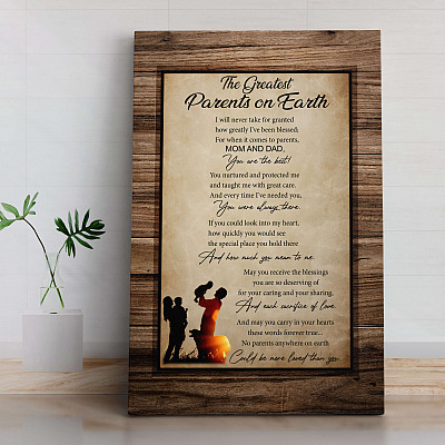 Alternative view of Mom Dad Greatest Parents Wrapped Framed Canvas Prints - Unframed Poster - Home Decor Wall Art - Family Gifts