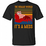 The Human World It's A Mess Funny Crab - Retro Vintage Style T-Shirt, Black, Unisex T-Shirt