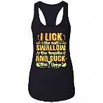 I Lick The Salt Swallow The Tequila And Suck The Lime Cotton Tank Top Tee - Ladies Racerback Tank, Black, Ladies Racerback Tank