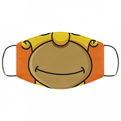 Homer Simpson Mouth Washable Reusable Custom - Printed Cloth Face Mask Cover, Burnt Orange, Cloth Face Mask