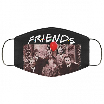 Friends Horror Creepy Halloween Movie Lovers Washable Reusable Custom – Printed Cloth Face Mask Cover, White, Cloth Face Cover