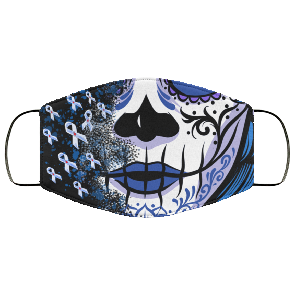 Diabetic Awareness Face Mask - Sugar Skull Diabetes Awareness Washable Reusable Custom Printed Cloth Face Mask Cover, White, Cloth Face Cover Diabetic Awareness Face Mask - Sugar Skull Diabetes Awareness Washable Reusable Custom Printed Cloth Face Mask Cover, White, Cloth Face Cover