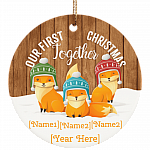 Personalized Our First Christmas Together Porcelain Ceramic Circle Ornament Keepsake, White, Ceramic Circle Ornament