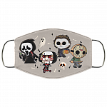 Horror Movies Characters Jigsaw Ghostface Jason Michael Myers Washable Reusable Custom-Printed Cloth Face Mask Cover, White, Cloth Face Cover