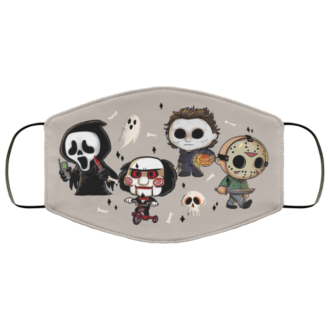 Horror Movies Characters Jigsaw Ghostface Jason Michael Myers  Washable Reusable Custom-Printed Cloth Face Mask Cover, White, Cloth Face Cover Horror Movies Characters Jigsaw Ghostface Jason Michael Myers Washable Reusable Custom-Printed Cloth Face Mask Cover, White, Cloth Face Cover