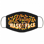Resting Mask Face Sarcastic Novelty Mask Washable Reusable Custom – Printed Cloth Face Mask Cover, White, Cloth Face Cover