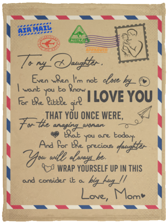 To My Daughter Even When I'm Not Close by Love Mom Fleece Blanket - Premium Sherpa Blanket - Woven Blanket, White, Cozy Plush Fleece Blanket - 30x40 To My Daughter Even When I'm Not Close by Love Mom Fleece Blanket - Premium Sherpa Blanket - Woven Blanket, White, Cozy Plush Fleece Blanket - 30x40