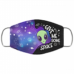 Give Me Some Space Washable Reusable Custom – Printed Cloth Face Mask Cover, White, Cloth Face Mask