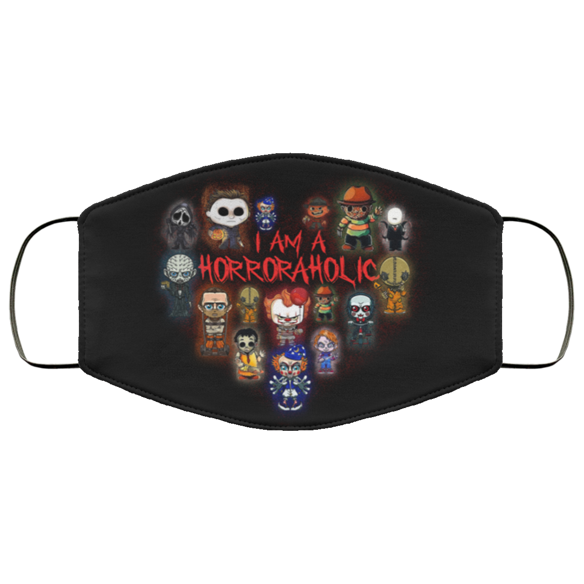 I Am A Horroraholic Horror Movies Lover Characters Washable Reusable Custom – Printed Cloth Face Mask Cover, Black, Cloth Face Cover I Am A Horroraholic Horror Movies Lover Characters Washable Reusable Custom – Printed Cloth Face Mask Cover, Black, Cloth Face Cover