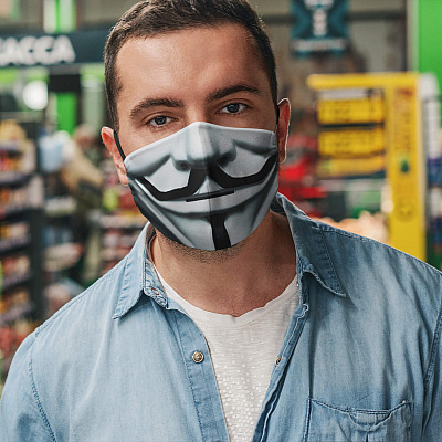 Alternative view of Anonymous Face Mask - Guy Fawkes Mask - Washable Reusable Custom – Printed Cloth Face Mask Cover