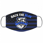 Back The Blue Police Badge Washable Reusable Custom – Printed Cloth Face Mask Cover, White, Cloth Face Mask