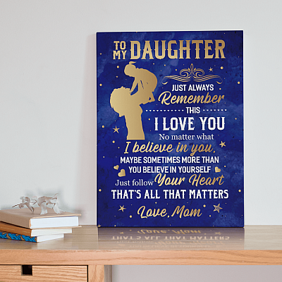 Alternative view of From Mom to My Daughter Just Always Remember This I Love You Framed Canvas - Unframed Poster
