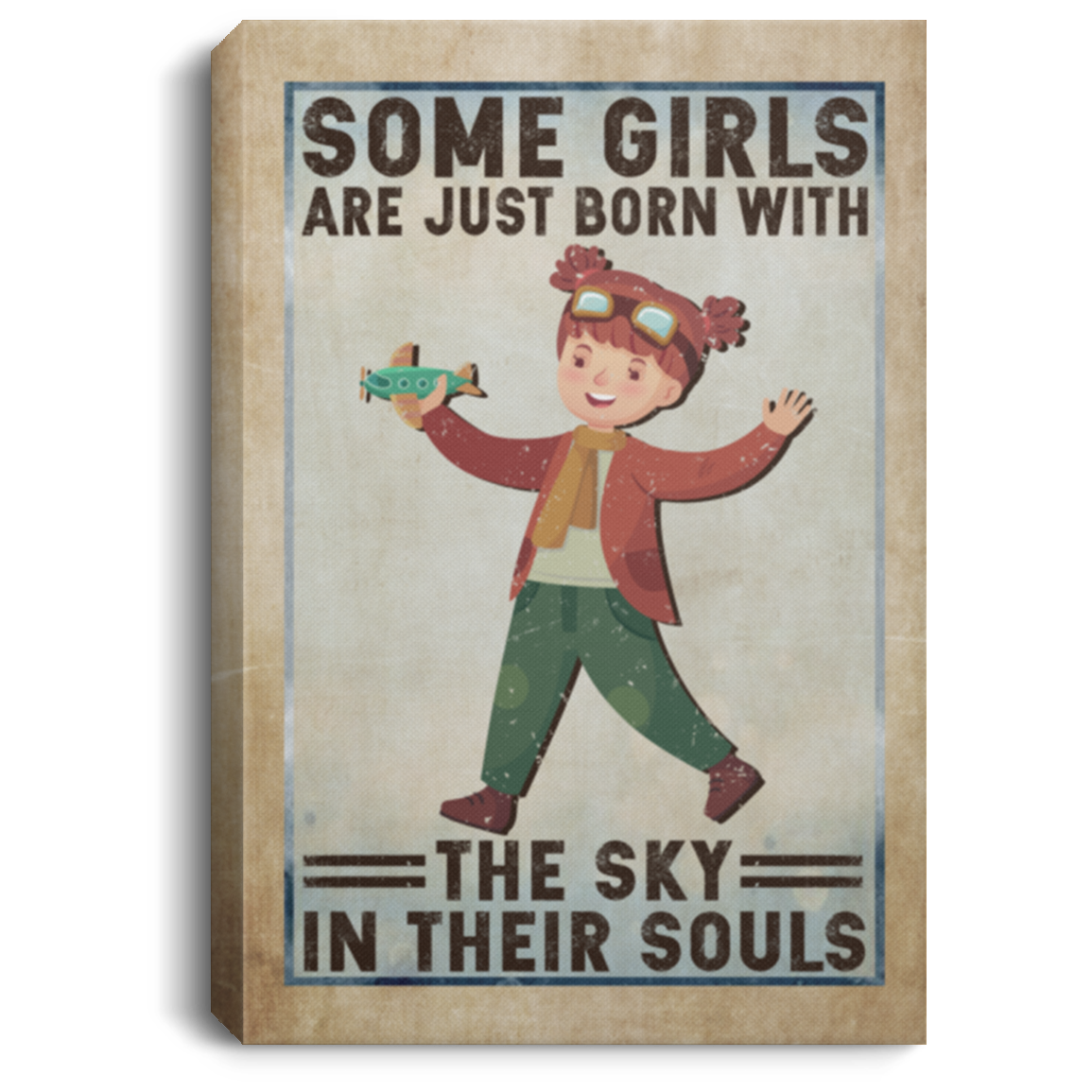 Some Girls Are Just Born With The Sky In Their Souls Framed Canvas - Unframed Poster, White, 0.75'' Framed Canvas Some Girls Are Just Born With The Sky In Their Souls Framed Canvas - Unframed Poster, White, 0.75'' Framed Canvas