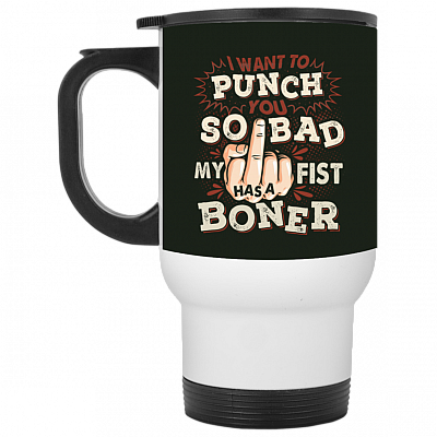 14 oz. White Travel Mug