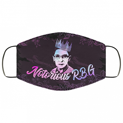 Notorious RBG Washable Reusable Custom – Printed Cloth Face Mask Cover, Black, Cloth Face Cover