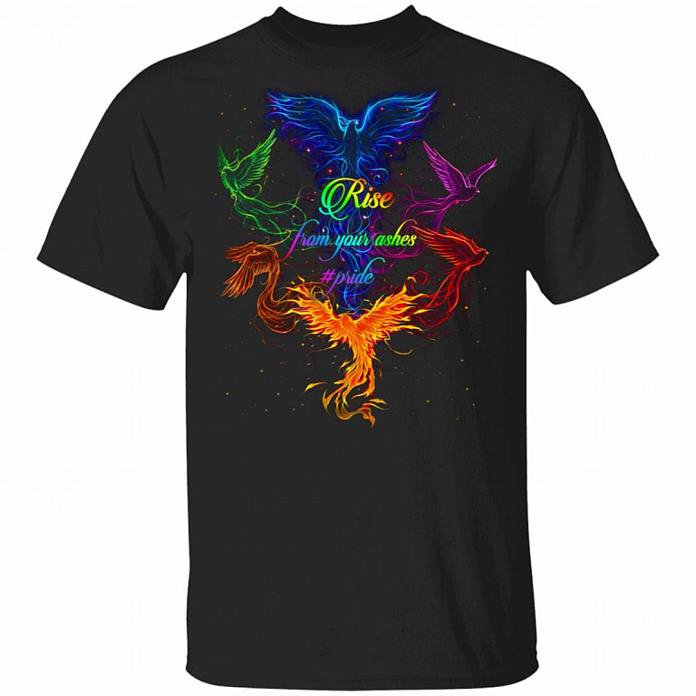 Rise From Your Ashes Pride T-Shirt - Phoenix LGBT Pride Shirt, Black, Unisex T-Shirt