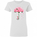 Never Give Breast Cancer Up T-Shirt - Breast Cancer Awareness Shirt, White, Ladies T-Shirt