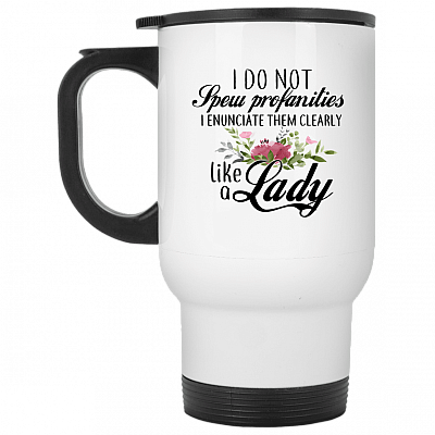 14 oz. White Travel Mug