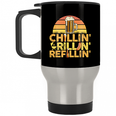 14 oz. Silver Travel Mug