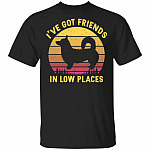 I've Got Friends In Low Places Corgi T-Shirt - Funny Dog Dad Gift Shirt, Black, Unisex T-Shirt