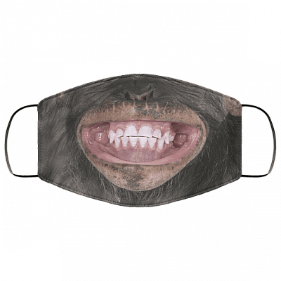 Monkey Face Mask - Funny Face Mask - Washable Reusable Custom – Printed Cloth Face Mask Cover, White, Cloth Face Mask