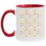 Feminist Art Boob Ceramic Coffee Mug - Body Positive Gifts Mug, White/Red, 11 oz. Accent Mug