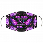 Mommy's Boy I Used To Be His Angel Now He's Mine Washable Reusable Custom - Printed Cloth Face Mask Cover, White, Cloth Face Cover
