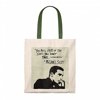 Alternative view of You Miss 100% of the Shots You Dont Take Motivational Quote Gift Shoulder Bag - Reusable Grocery Shopping Bag
