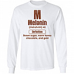 Melanin Definition Brown Sugar Warm Honey Chocolate and Gold Hoodie - Sweatshirt - Long Sleeve, White, Long Sleeve